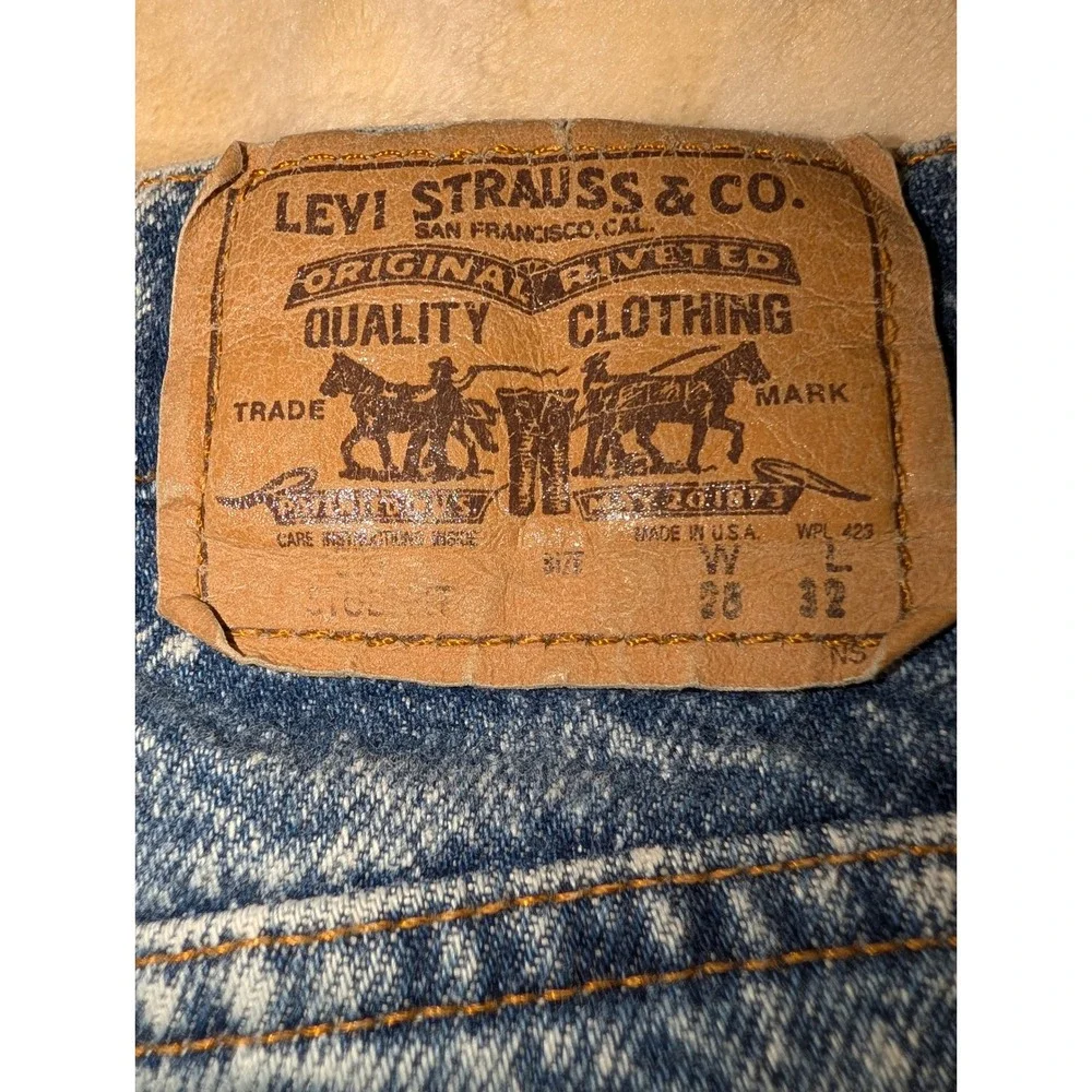 Levis Jeans Mens 28X32 705 Student  Made in USA Acid Wash Orange Tab Straight